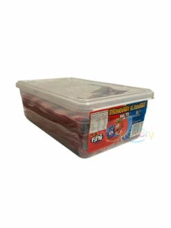 Fini Strawberry Blueberry Belts 150 Pcs -CONFECTIONERY WORLD Shop Strawberry blueberry belt side 24875.1655938415