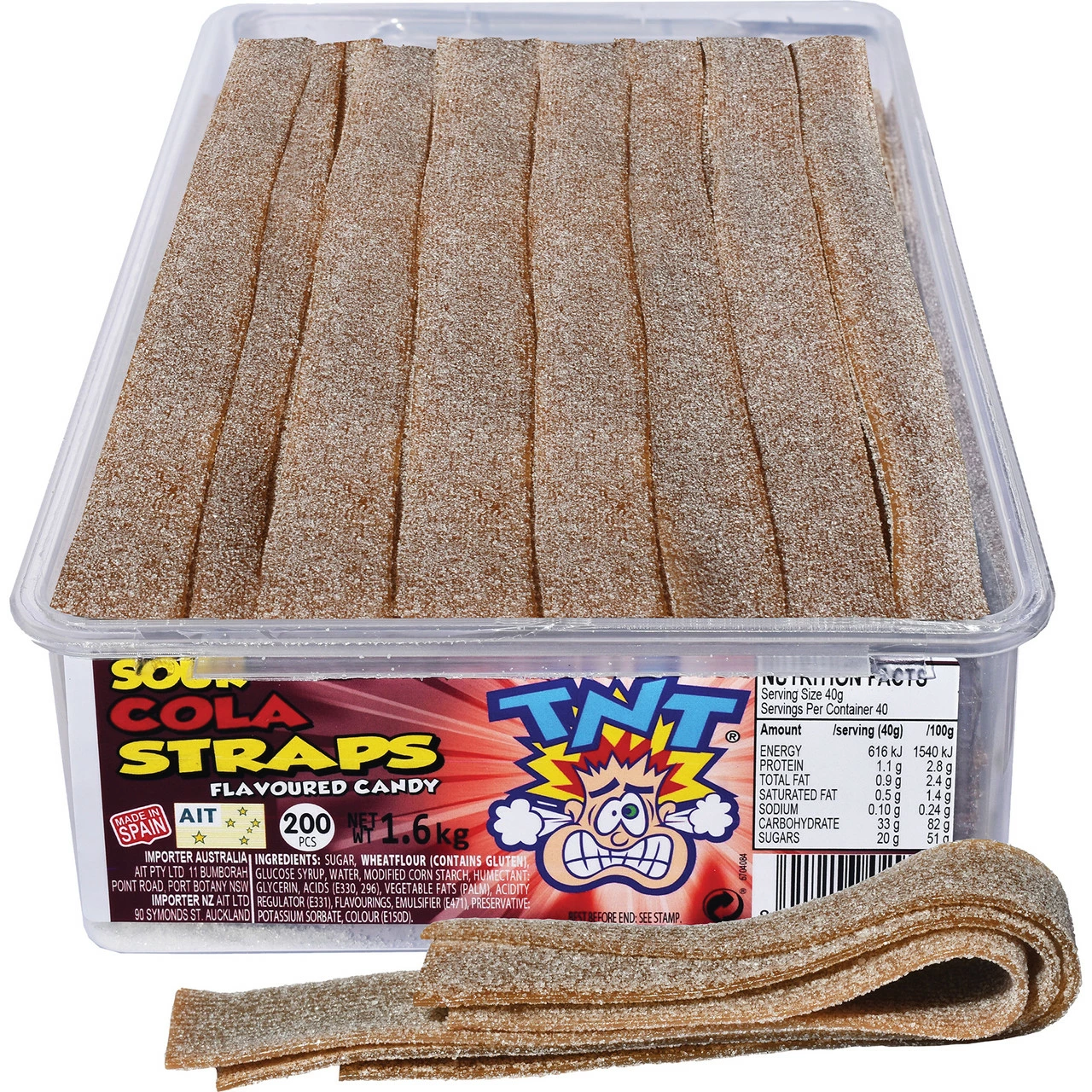 TNT Sour Straps Cola Plain 200 Pieces 4 TNT Sour Straps Cola Plain 200 Pieces - Image 2