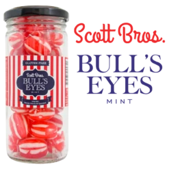 Bull's Eye Scott Bros 155g -CONFECTIONERY WORLD Shop bulls eye jar 03490.1713067157