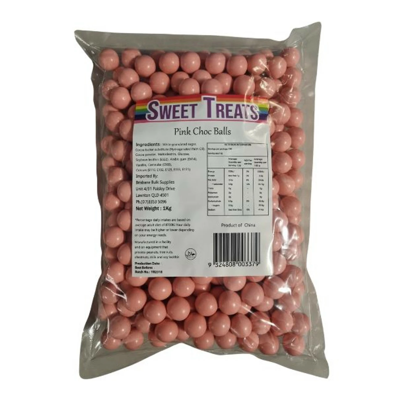 Choc Balls Pink 1kg 3 Choc Balls Pink 1kg