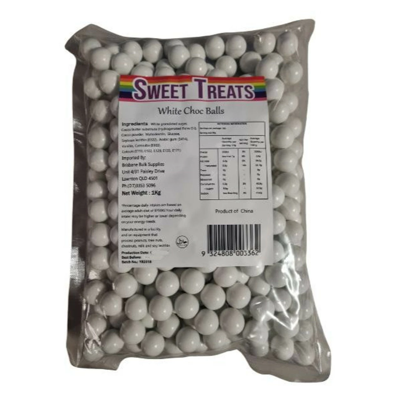 Choc Balls White 1kg 2 Choc Balls White 1kg