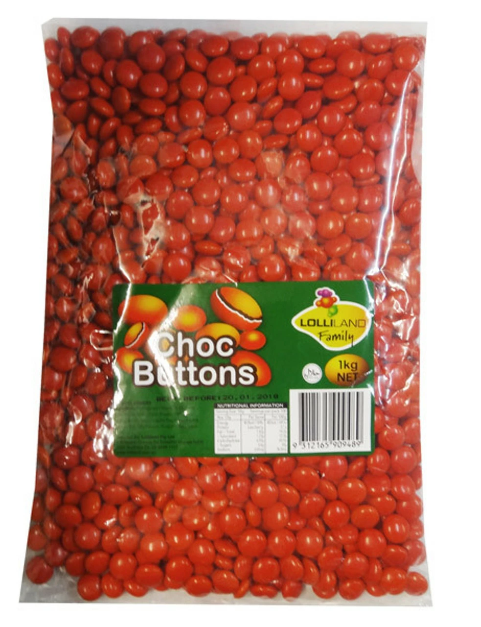 Choc Buttons Red 1kg 3 Choc Buttons Red 1kg