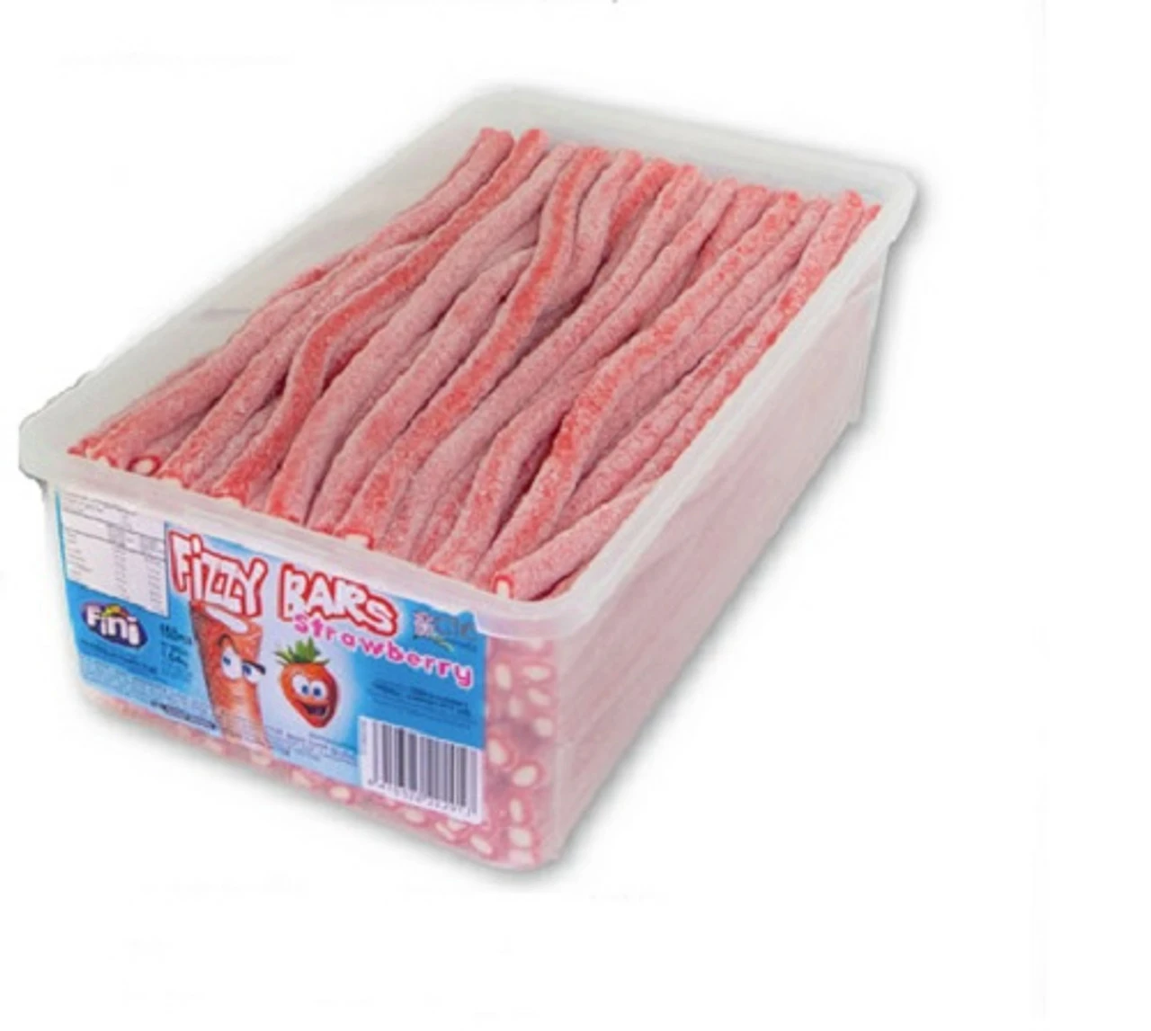 Fini Fizzy Strawberry Bars 150pc 3 Fini Fizzy Strawberry Bars 150pc