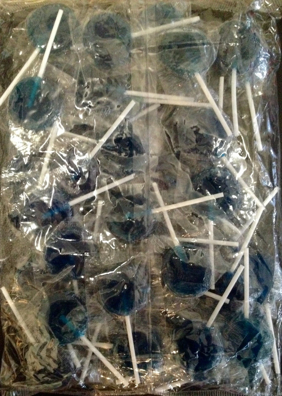Small Flat Blue Lollipops 1kg 3 Small Flat Blue Lollipops 1kg