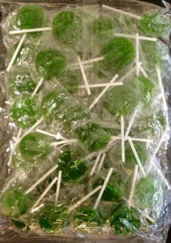 Small Flat Green Lollipops 1kg