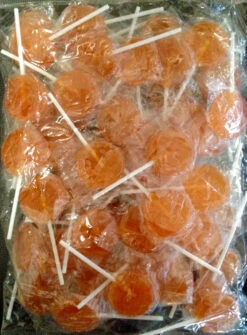 Small Flat Orange Lollipops 1kg -CONFECTIONERY WORLD Shop flatpoporange 80282.1701380636