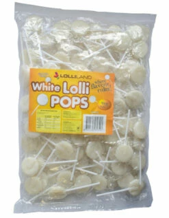 Small Flat White Lollipops 1kg