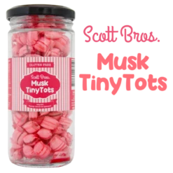 Musk Tiny Tots Scott Bros 160g -CONFECTIONERY WORLD Shop musk tint tots 45037.1713132716