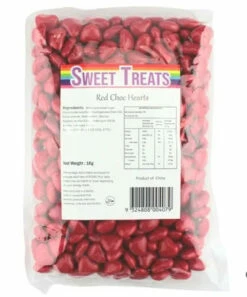 Red Candy Coated Choc Heart 1kg BBS