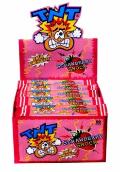 TNT Sour Shock Chew Bars Strawberry 80 X 9g -CONFECTIONERY WORLD Shop shock sour strawberry chew bar TNT 73887.1699944490