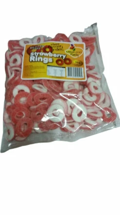 Strawberry Rings Lolliland 1kg -CONFECTIONERY WORLD Shop strawbery rings 13390.1707284298