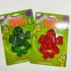 Super Gummy Frog BOX 12 X 150g -CONFECTIONERY WORLD Shop super gummi frogs red green 56941.1707113033
