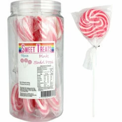 Swirl Pops 16 JAR Lollipops Pink